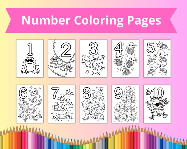 ABC Number Coloring Pages: Kids Activity (PDF Download) - Etsy