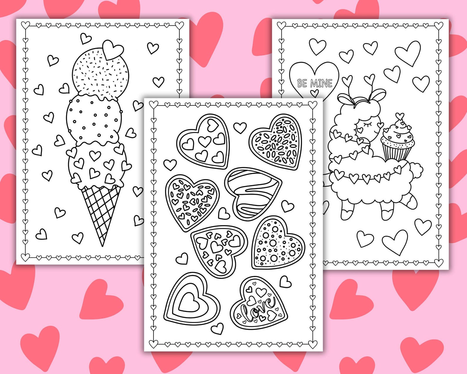 Valentines Day Coloring Pages, Valentines Printable for Kids, Activity ...