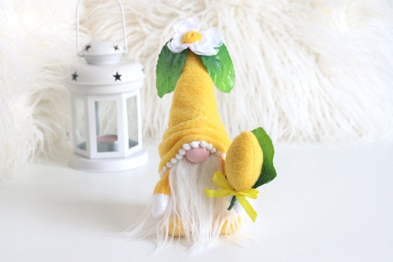 Lemon Gnome, Kitchen Gnome, Lemon Tier Tray Decorations Farmhouse Gnome,  Citrus Gnome, Summer Gnome, Kitchen Decor 