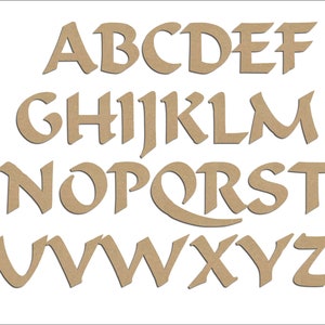 Lettre en bois à peindre "Calligraphie" pour déco, prénom, mot