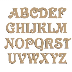 Letra de madera para pintar "victoriana" para decoración, nombre, palabra