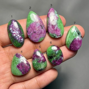 Rubin Zoisit Edelstein, 100% natürlicher, erstklassiger Qualität Rubin Zoisit Cabochon loser Edelstein für die Herstellung von Schmuck SM-50