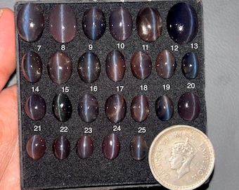 Spektrolit Katzenauge Edelstein, A One Qualität 100% natürlicher Spekrolith Katzenauge Cabochon loser Edelstein für die Herstellung von Schmuck
