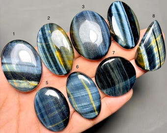 Blue Tiger Eye Gemstone, 100% Natural Top Grade Quality Blue Tiger Eye Cabochon Loose Gemstone For Making Jewelry