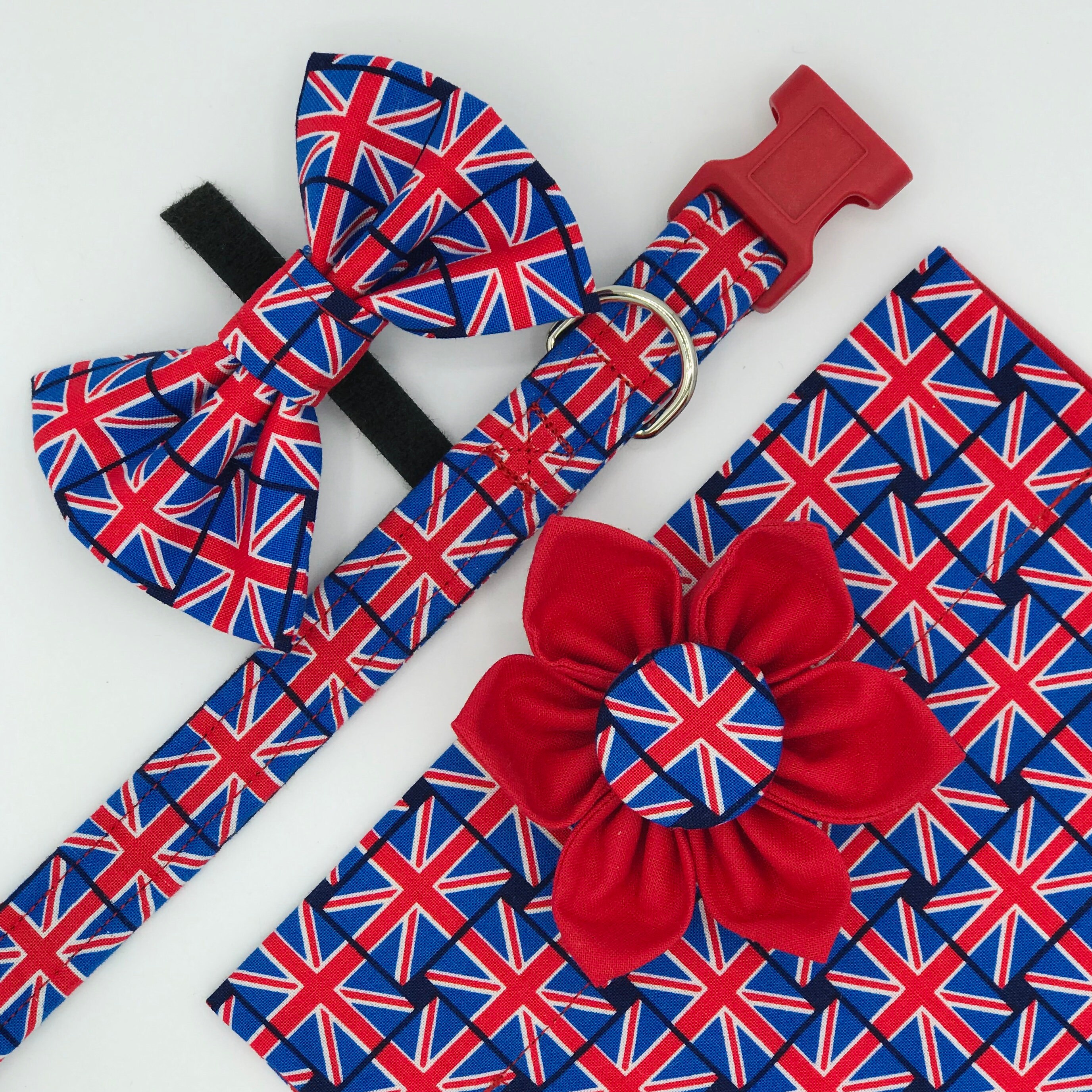 union jack cat bow tie