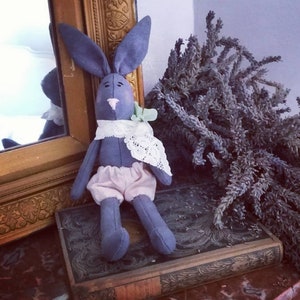 Downloadable mini bunny rabbit sewing pattern pdf. - CLARA -Heirloom bunny doll pattern - instructions in English only