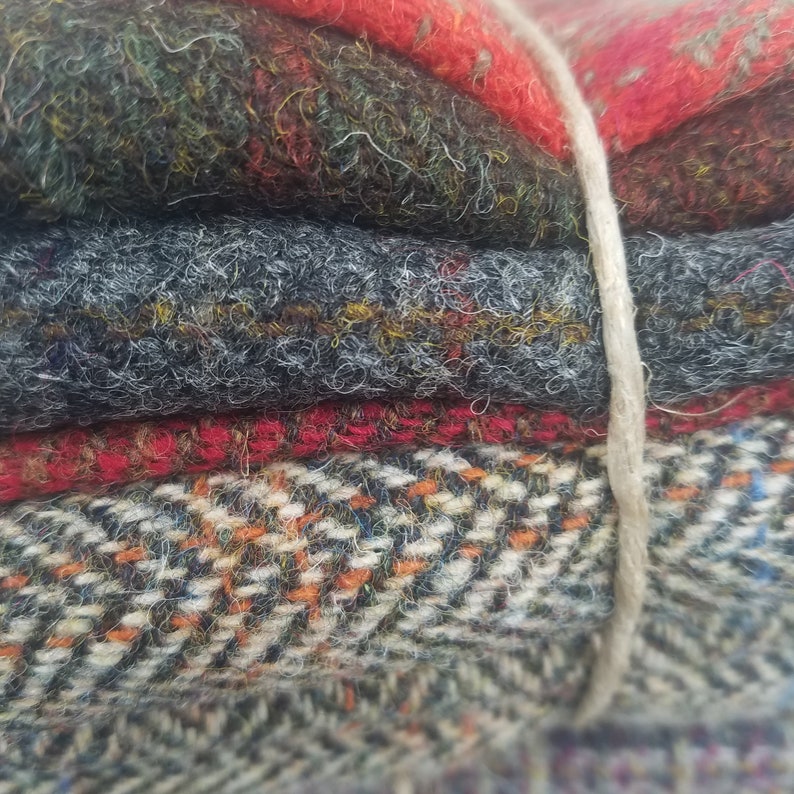 Harris Tweed Fabric Generous 1/2 lb Remnant Bundle. Ideal Etsy
