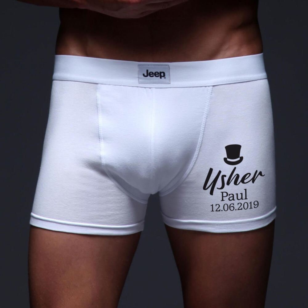 Image of Personalised Usher Boxer Shorts | Printed With Any Name Avaiable in S, M, L, Xl Cheeky Gift