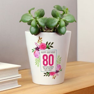 Personalised 80th Birthday Plant Pot | Personalised with Any Name & Message | 80th Birthday Gifts