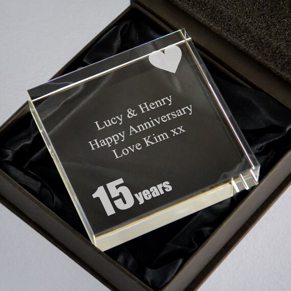 15th (crystal) Anniversary Keepsake | Personalised With Any 