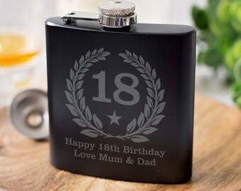 Personalised BIRTHDAY Hip Flask in Gift Box For Boys/Son/Male/18th/21st/40th/Dad Personalised BIRTHDAY Hip Flask in Gift Box For Boys/Son/Male/18th/21st/40th/Dad