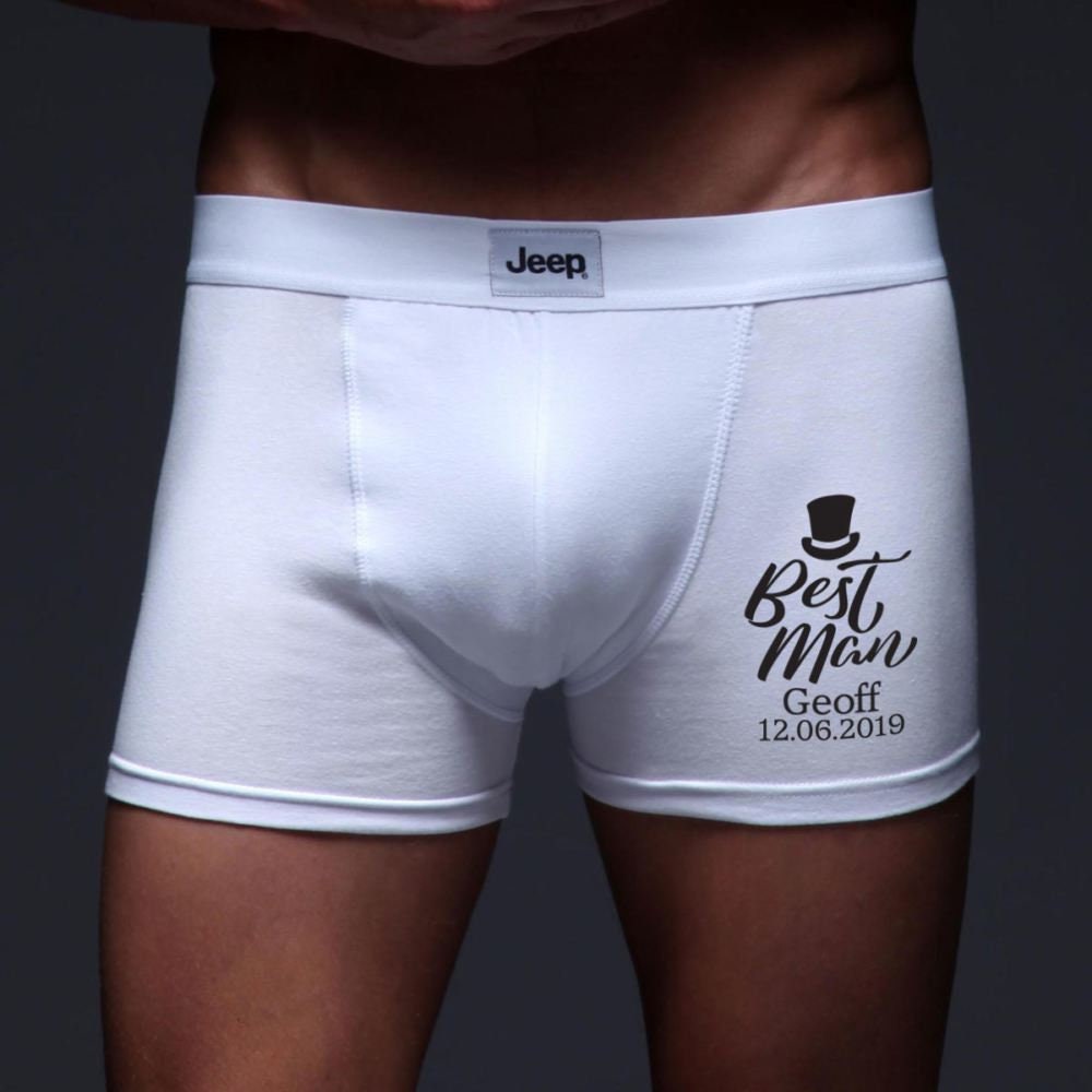 Image of Personalised Best Man Boxer Shorts | Printed With Any Name Avaiable in S, M, L, Xl Cheeky Gift
