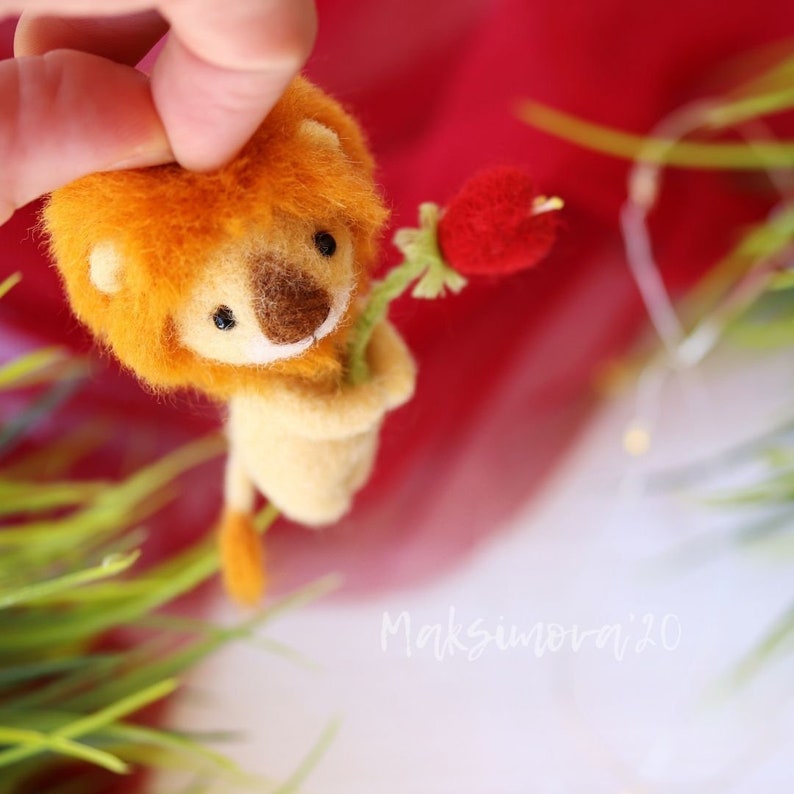 Needle Felting Tutorial lion Toy Pendant Felted Etsy