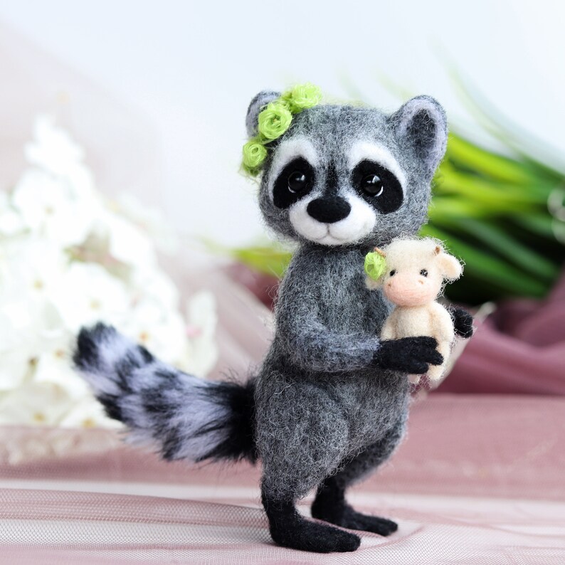Needle Felting Tutorial raccoon Felted Toys Etsy