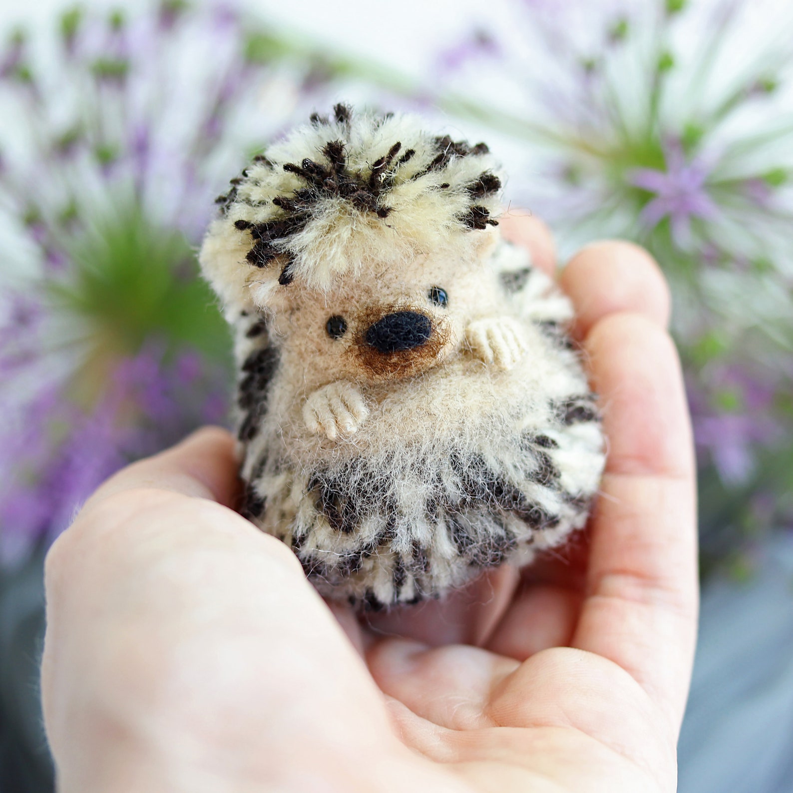 Needle Felting Tutorial Hedgehog made of pompon Etsy