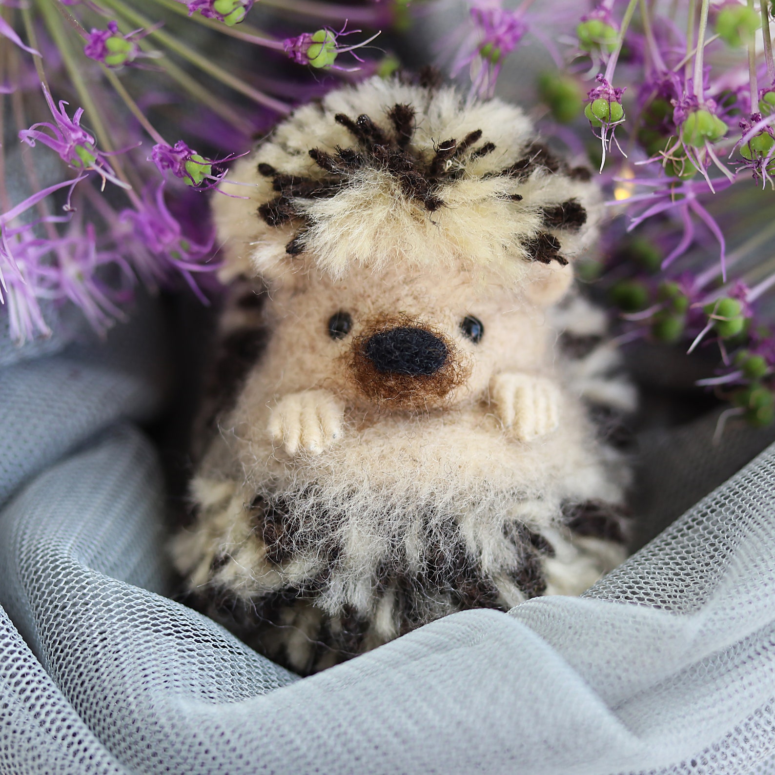 Needle Felting Tutorial Hedgehog made of pompon Etsy