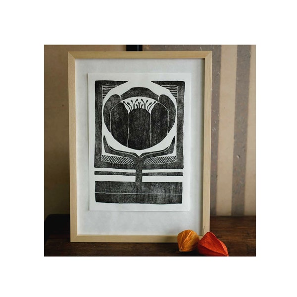 Woodcut Print Etsy