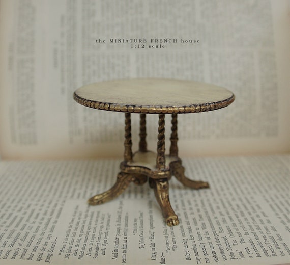 Dollhouse Miniature Coffee Table in White Painted Wood