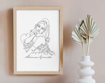 ARIANA GRANDE - Signed lineart Print