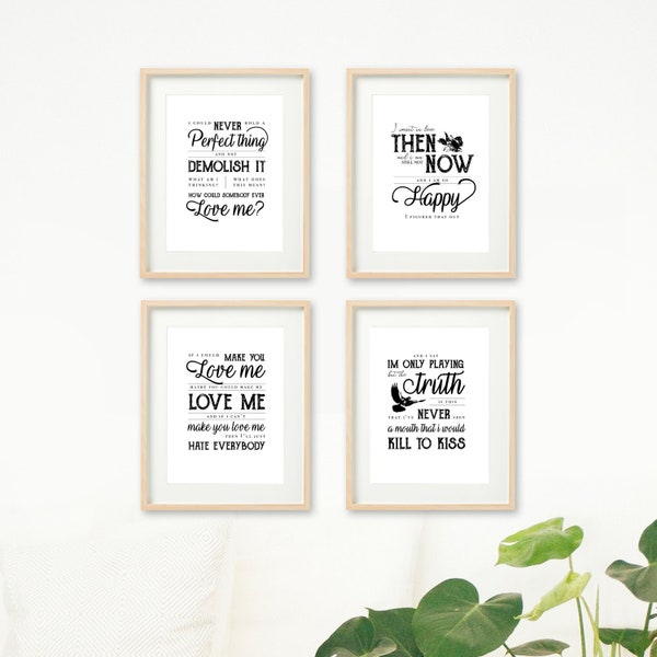 Halsey MANIC lyrics - lettering art (set of 4 prints)
