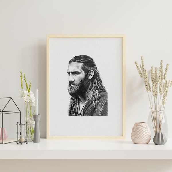 VIKINGS ROLLO - Signed drawing Print A3/A4