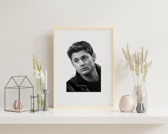 DEAN WINCHESTER - Signed drawing Print A3