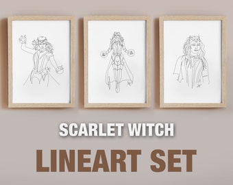 SCARLET WITCH - Lineart Set