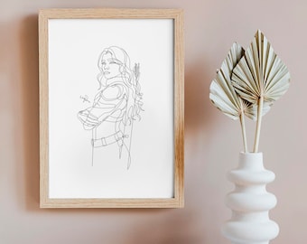 MARVEL&#39;S KATE BISHOP - Signed lineart Print