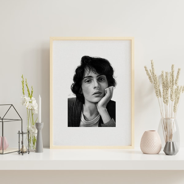 FINN WOLFHARD - Signed drawing Print A3