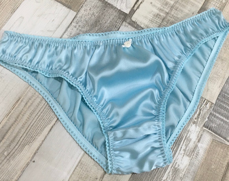 Gorgeous blue stretch silk knicker pantielingerie handmade | Etsy