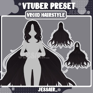 LONG HAIRSTYLE PRESET | vroid, vtuber model, preset, streaming, twitch, customizable, outfits, vroid hair| twitch, youtube, obs, vseeface