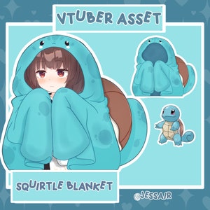SQUIRTLE POKEMON VTUBER asset | cute blankets for 2d,3d,vroid models