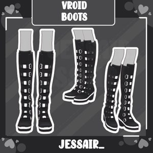 VROID BOOTS | Boots | Black | Punk & Aesthetic | Kpop Style