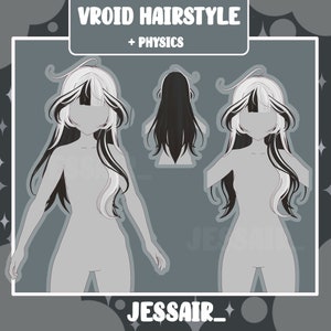 HAIRSTYLE PRESET | vroid, vtuber model, preset, streaming, twitch, customizable, outfits, vroid hair| twitch, youtube, obs, vseeface