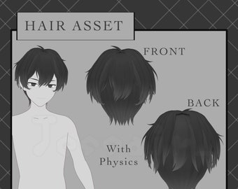 MALE HAIR PRESET | vroid male model,vtuber assets, male preset, vtuber male avatar, youtube, streaming, obs, twitch, discord, hair preset