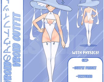 VROID Witch Outfit & Hat Accessories with PHYSICS | Vroid Preset | Vtuber Starter Pack | Texture | Custome | Vroid Clothes | Halloween |