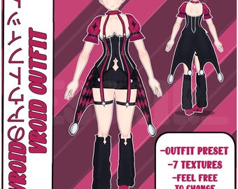 VROID Clown Outfit | Texture | Halloween | Vroid Clothes and Textures | Twitch - Youtube - Streaming