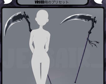 VROID Scythe Preset | Halloween | Dark | Fantasy | Vtuber Preset | For Streaming | Horror |