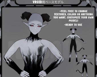 VRoid Demon Base Model | Vtuber Demon Model Ready to Use | Male Vtuber | Commercial Use