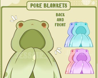 FROG VTUBER ASSETS cute blankets for 2d,3d,vroid models | strawberry, lemon, mint, blueberry, kawaii, aesthetic, streaming asset