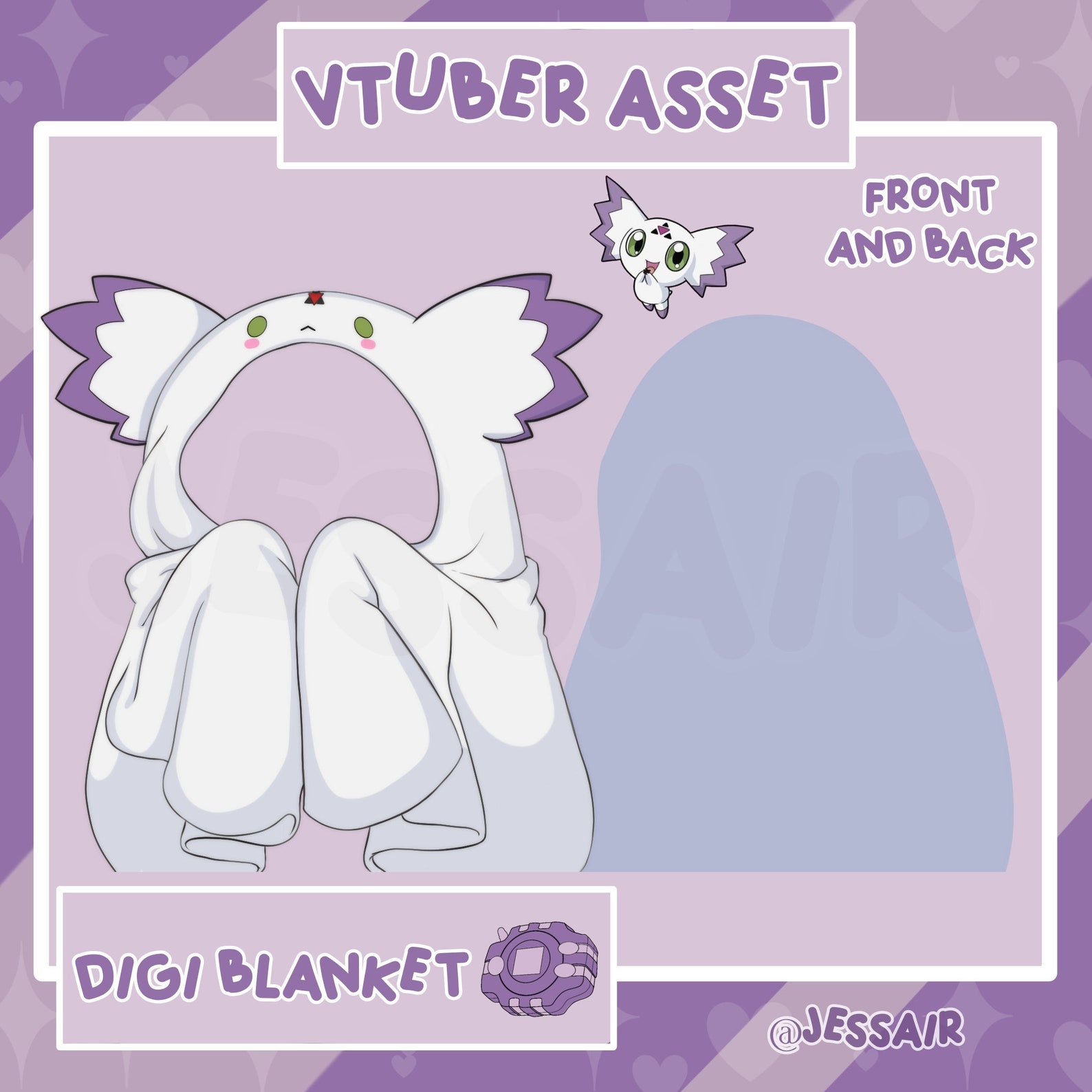 DIGIMON VTUBER ASSETS Cute Blankets for 2d3dvroid Models Etsy