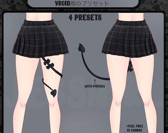 VROID Demon Tail Preset | With Physics | Halloween Cute Assets | Tail Wrapped Around The Leg