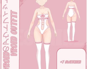 VROID Cute Bodysuit | Pastel Cute Outfit | Texture | Custome | Vroid Clothes and Textures | Bodysuit | Lingerie