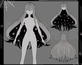 VROID HAIRSTYLE PRESET | Creepy | Halloween | Horror | vroid, vtuber model, preset, streaming, physics, customizable | Twitch