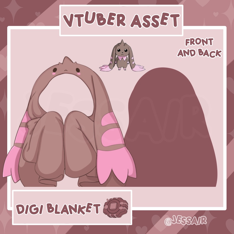 DIGIMON VTUBER ASSETS Cute Blankets for 2d3dvroid Models Etsy