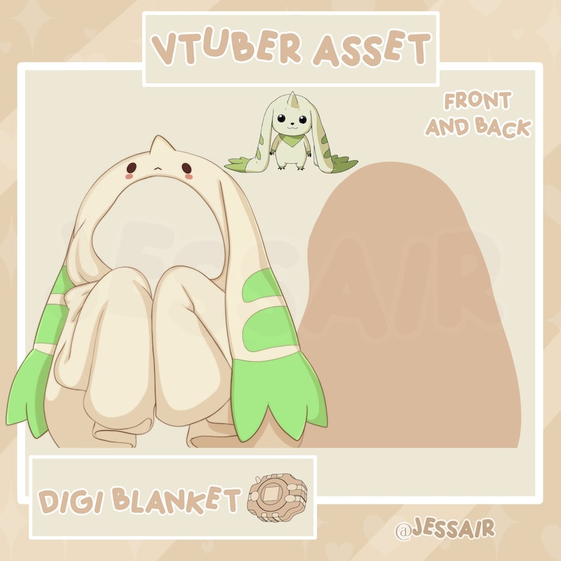 DIGIMON VTUBER ASSETS Cute Blankets for 2d3dvroid Models Etsy