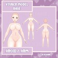 VRoid Base Model | Chubby Girl\/Female Vroid Base with extra physics in chest | Vtuber base model product logo