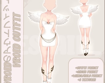 VRoid Angel Outfit | Vroid Preset | Vtuber Starter Pack | Texture | Custome | Vroid Clothes and Textures | Angel Wings | Halo