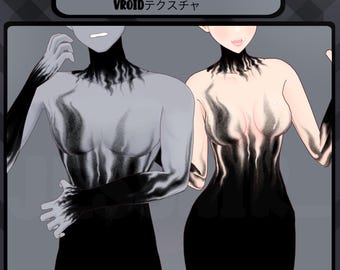 VROID Demonic Body Texture for Vtuber Models | Vroid | Halloween | Shadows | Demon Hunters| | Vtuber Texture