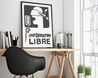 Information Libre Mai 68 Paris Student Riot Protest Digital Poster Print Wall Art